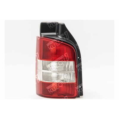 Задний фонарь (левый) Красно-Белый, 1 Дверь, DEPO для Volkswagen T5 2003-2009 - фото